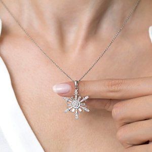 Snowflake Necklace for Women, Delicate Necklace, Happy Birthday Gift For Her